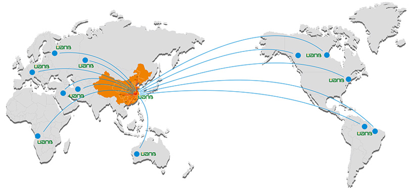 王邦在东南亚,中东,欧洲等地建立了办事机构和营销网点,产品销往世界